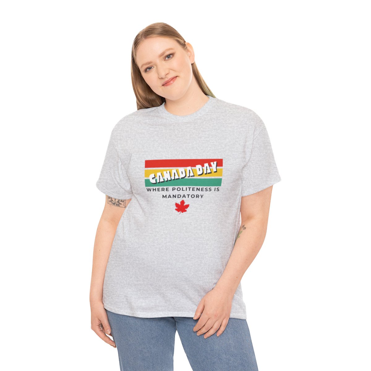 Canada Day: Where Politeness is Mandatory: Unisex Heavy Cotton Tee - Image 40