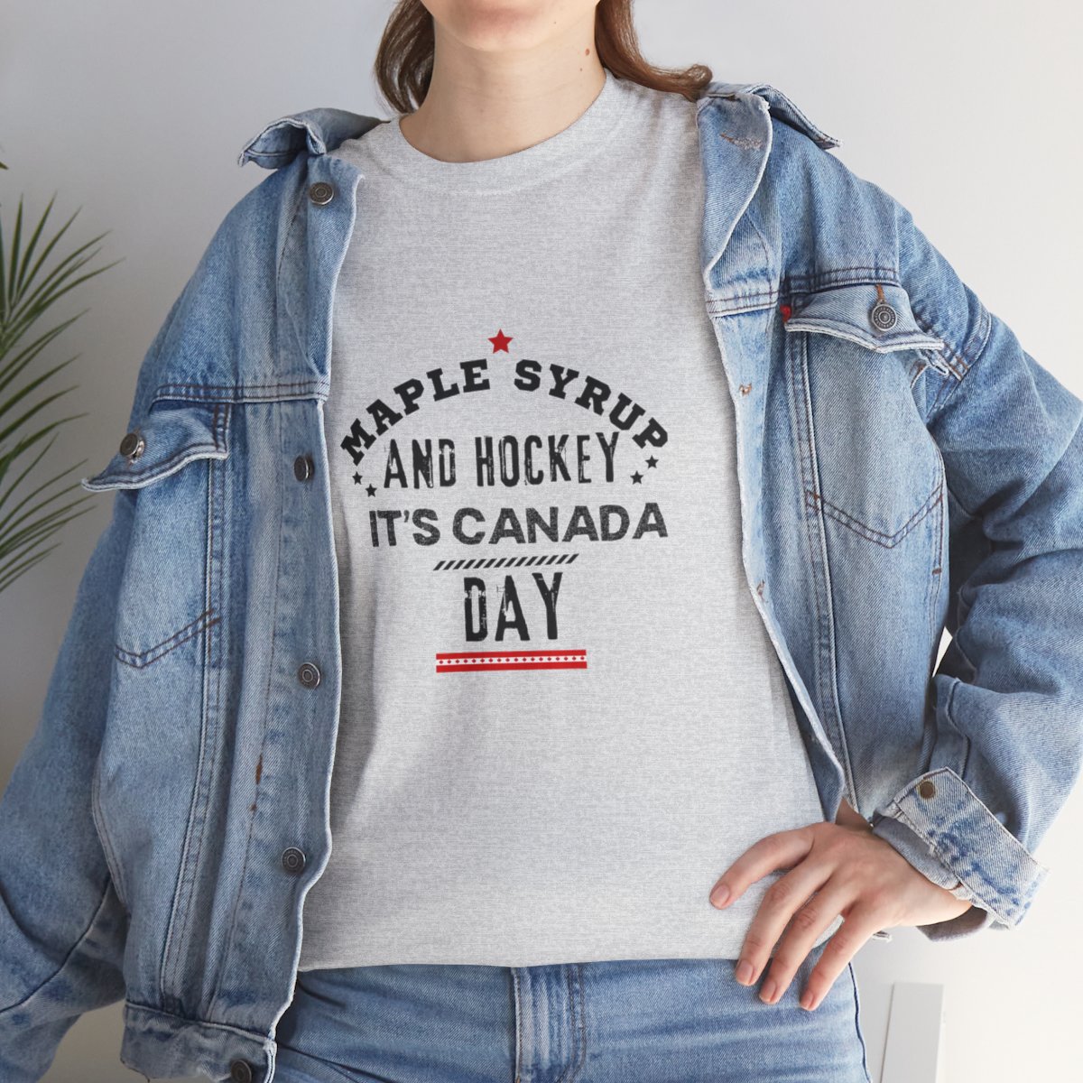 Maple Syrup & Hockey, It's Canada Day: Unisex Heavy Cotton Tee 28 Maple Syrup & Hockey, It's Canada Day: Unisex Heavy Cotton Tee - Image 28