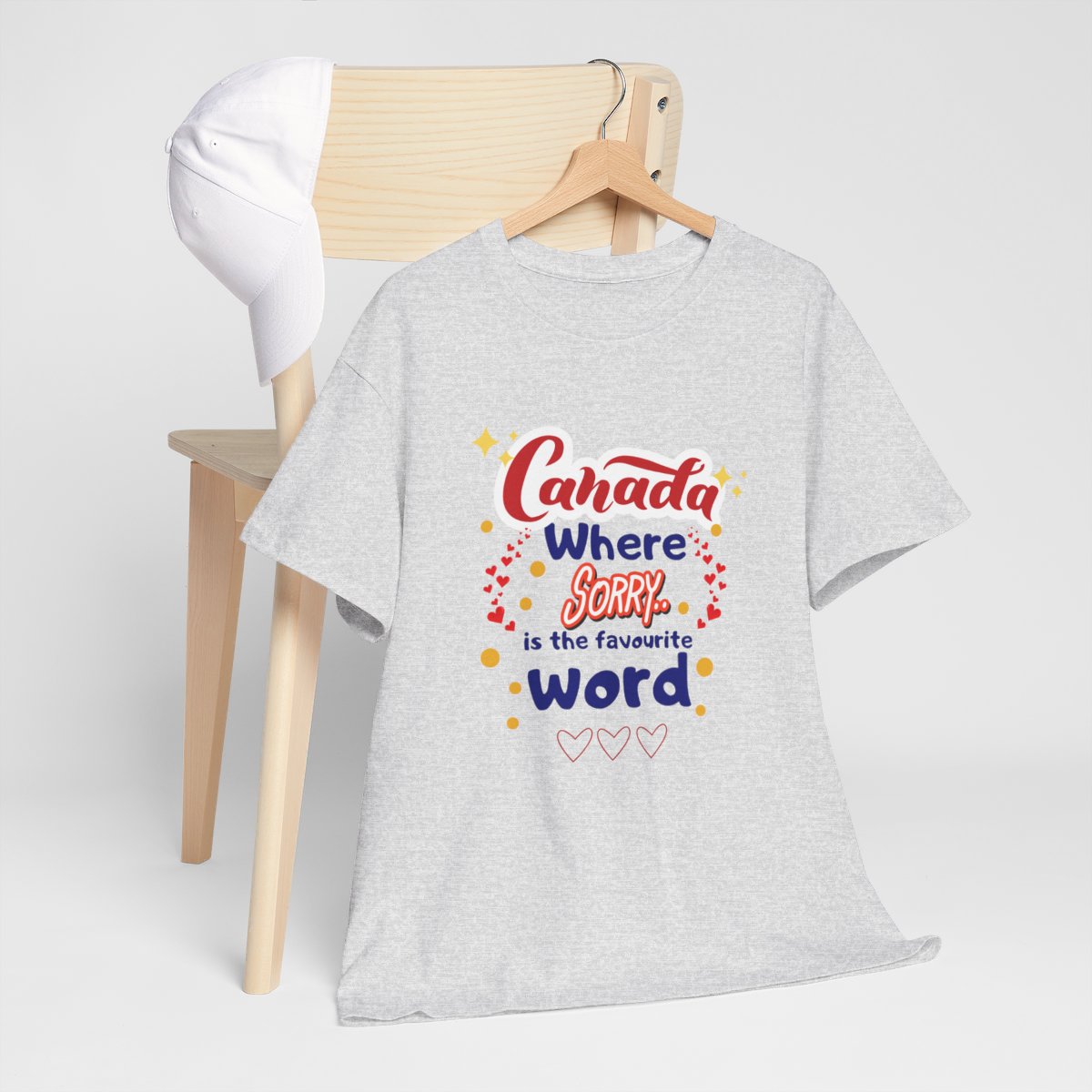 Canada, Where Sorry Is The Favourite Word: Unisex Heavy Cotton Tee - Image 62