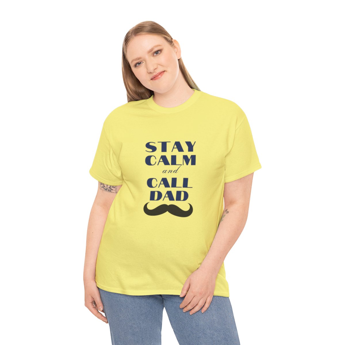 Stay Calm & Call Dad: Unisex Heavy Cotton Tee 12 Stay Calm & Call Dad: Unisex Heavy Cotton Tee - Image 12