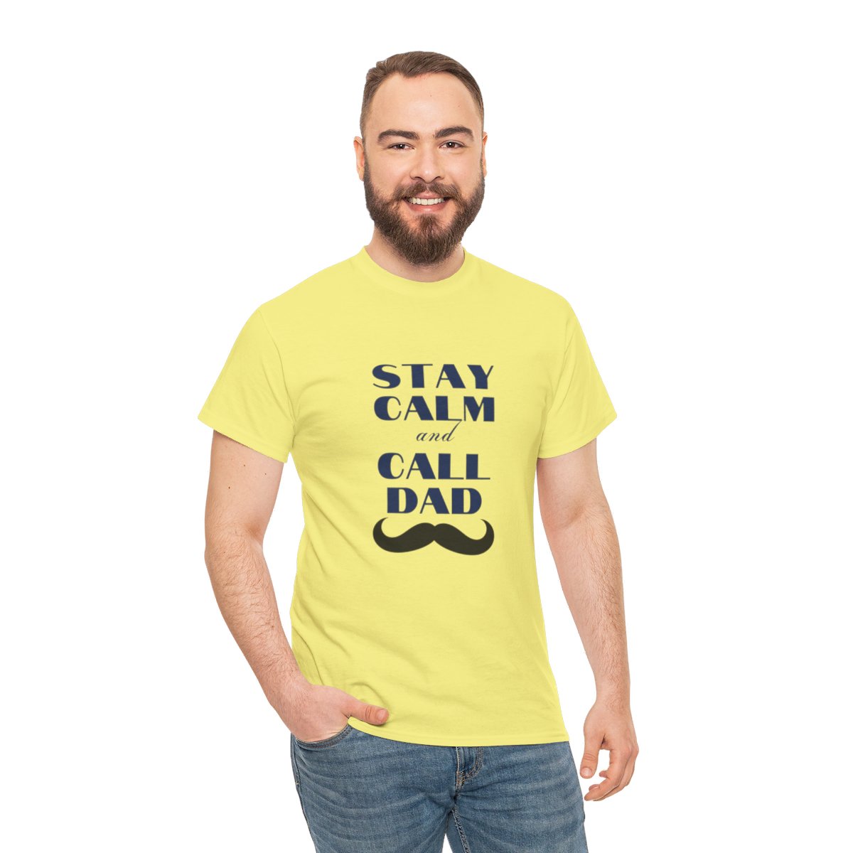 Stay Calm & Call Dad: Unisex Heavy Cotton Tee 13 Stay Calm & Call Dad: Unisex Heavy Cotton Tee - Image 13