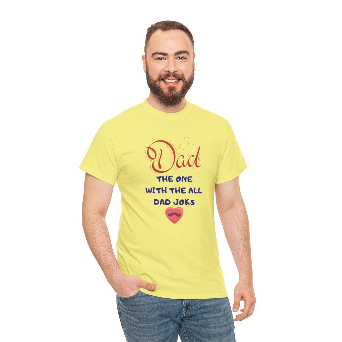Dad: The One With The All Dad Jokes: Unisex Heavy Cotton Tee - Image 122