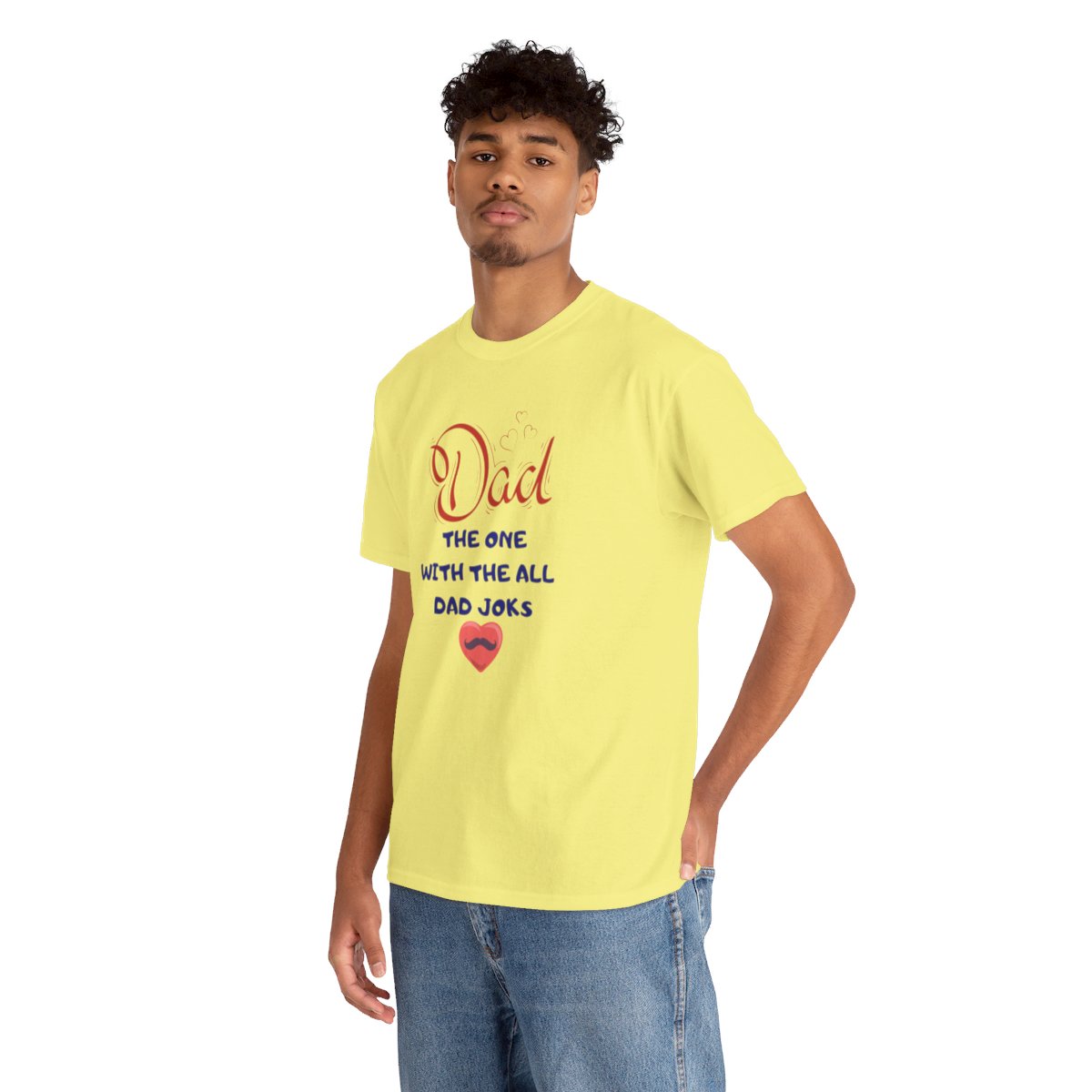 Dad: The One With The All Dad Jokes: Unisex Heavy Cotton Tee - Image 123