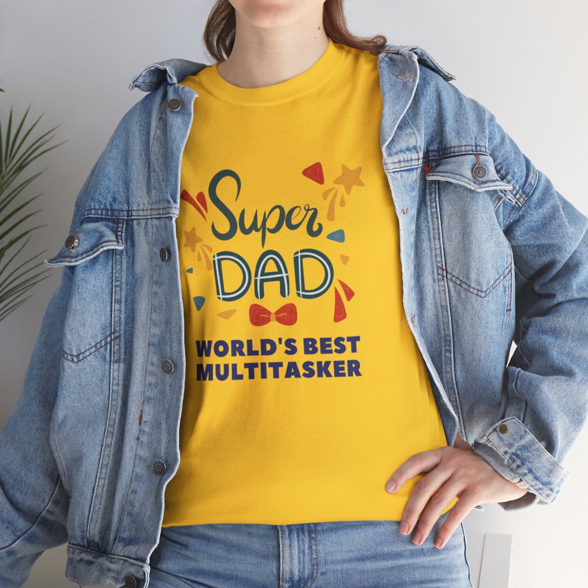 Super-dad: World's Best Multitasker: Unisex Heavy Cotton Tee - Image 23