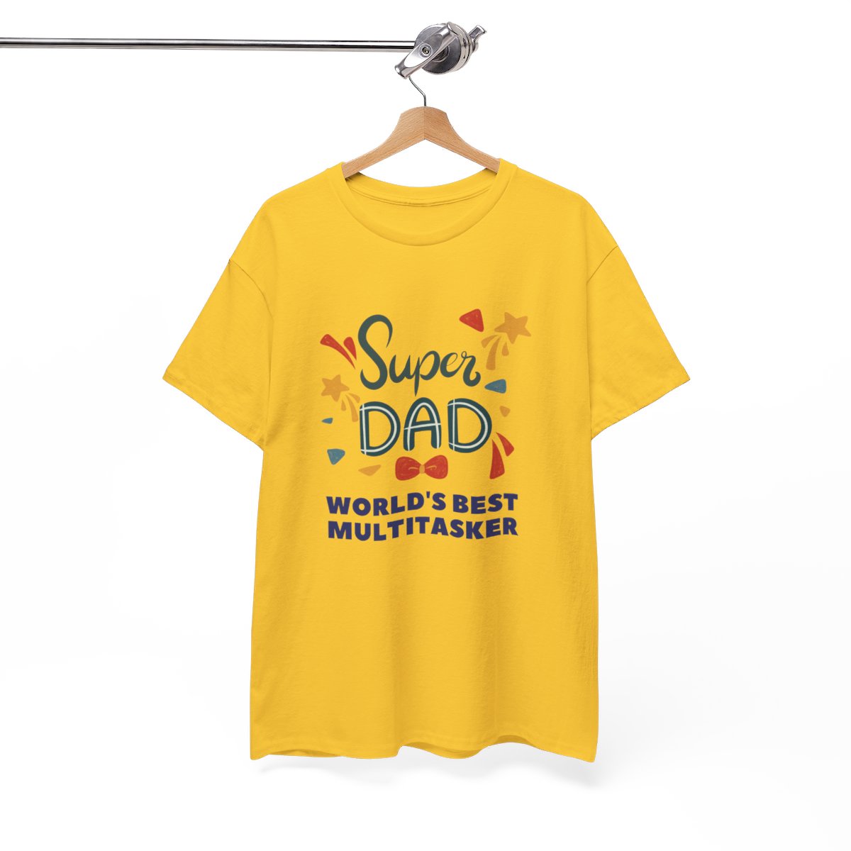 Super-dad: World's Best Multitasker: Unisex Heavy Cotton Tee - Image 7
