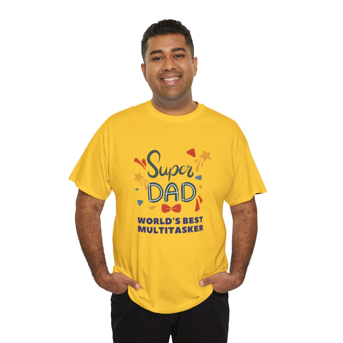 Super-dad: World's Best Multitasker: Unisex Heavy Cotton Tee - Image 17