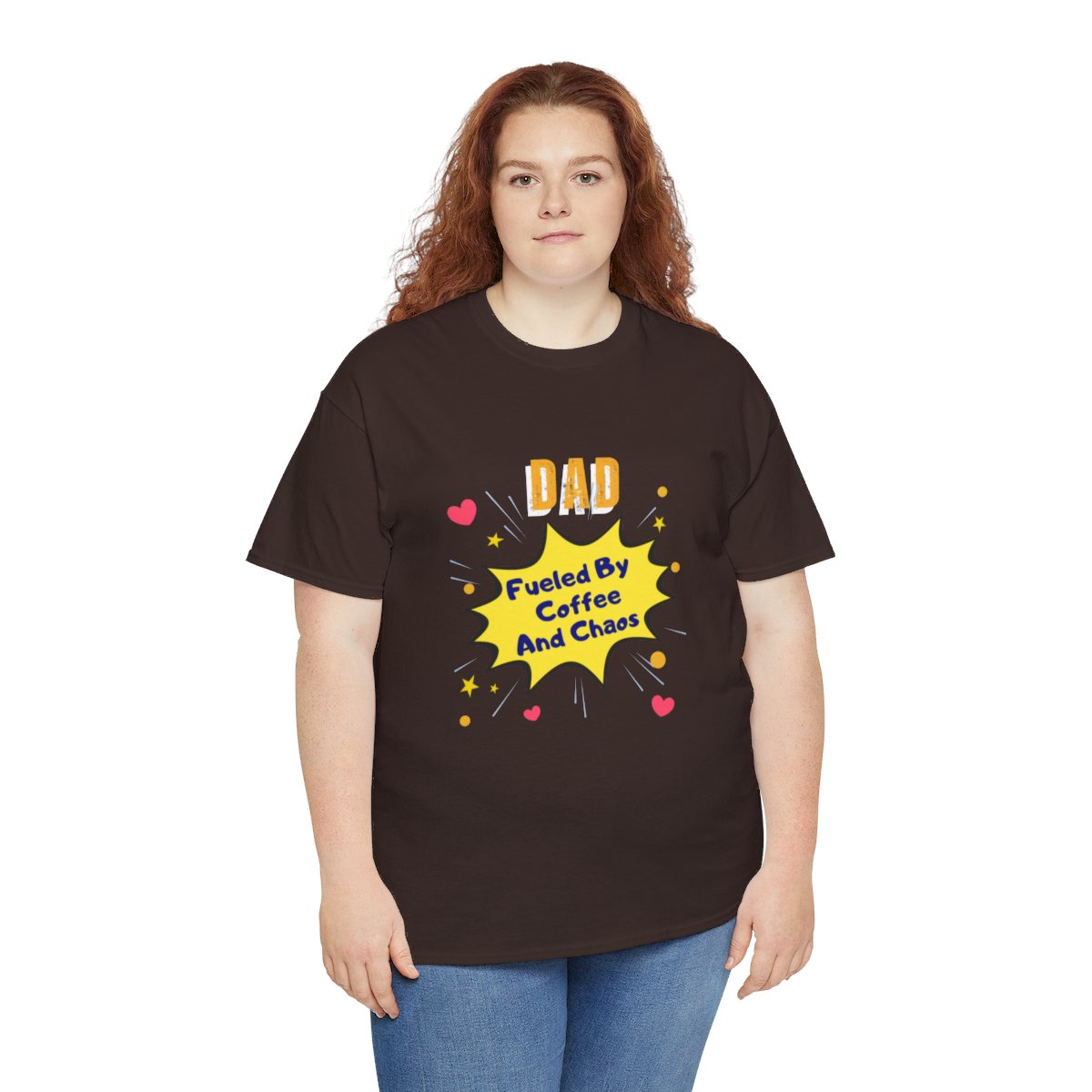 Dad: Fueled by Coffee & Choas: Unisex Heavy Cotton Tee - Image 69