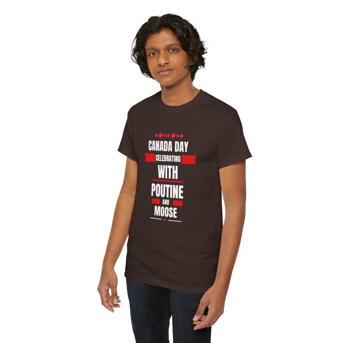 Canada Day: Celebrating With Poutine & Moose: Unisex Heavy Cotton Tee - Image 100