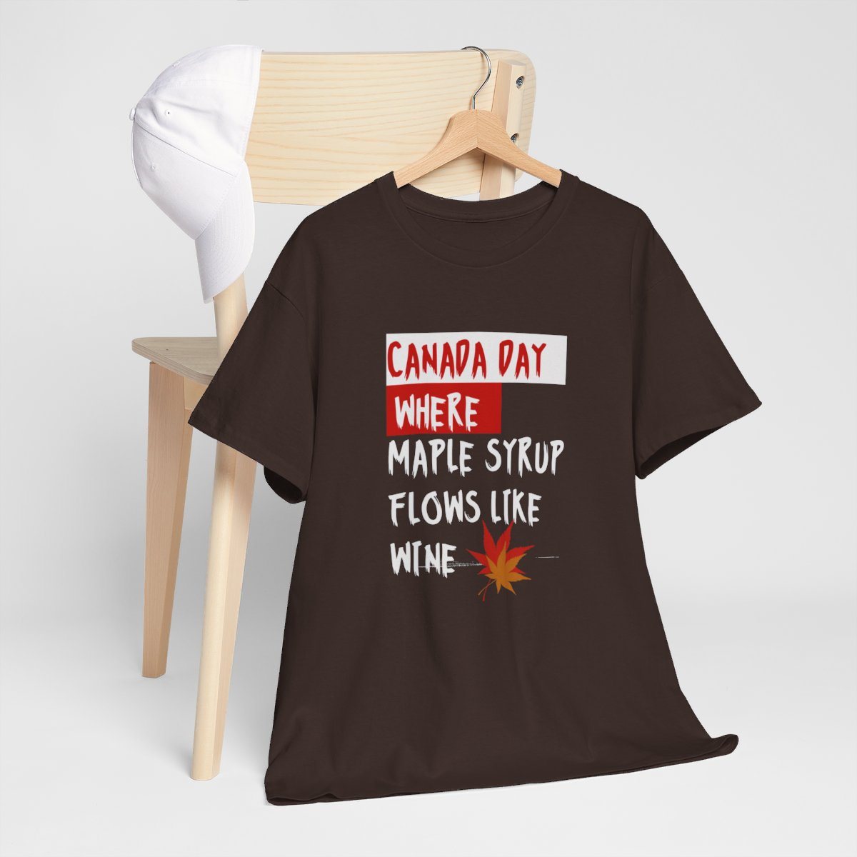 Canada Day: Where Maple Syrup Flows Like Wine: Unisex Heavy Cotton Tee - Image 89