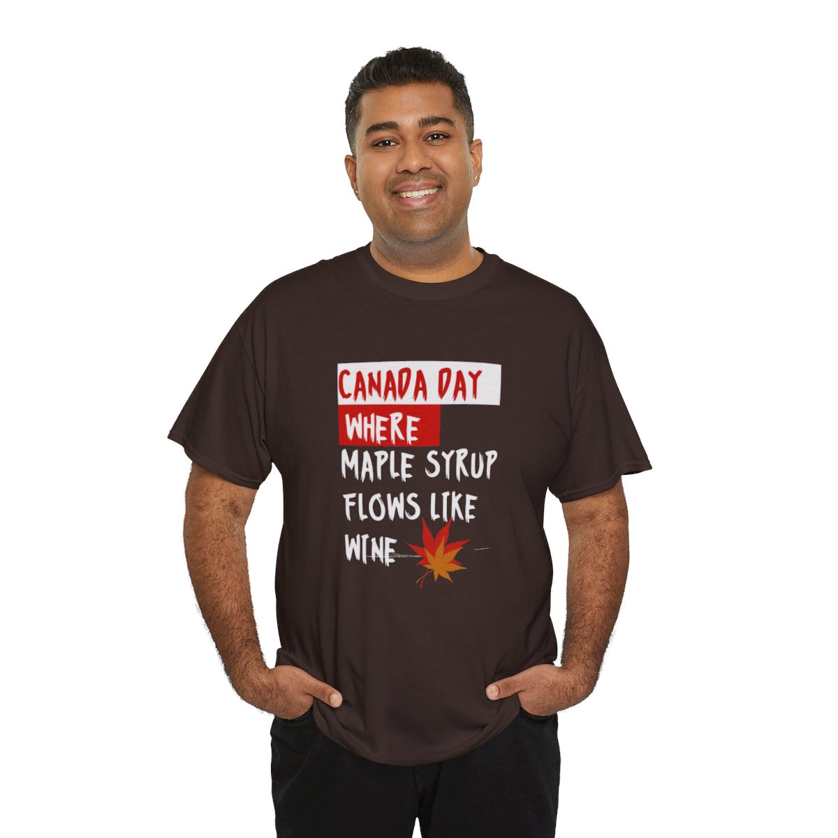 Canada Day: Where Maple Syrup Flows Like Wine: Unisex Heavy Cotton Tee - Image 98