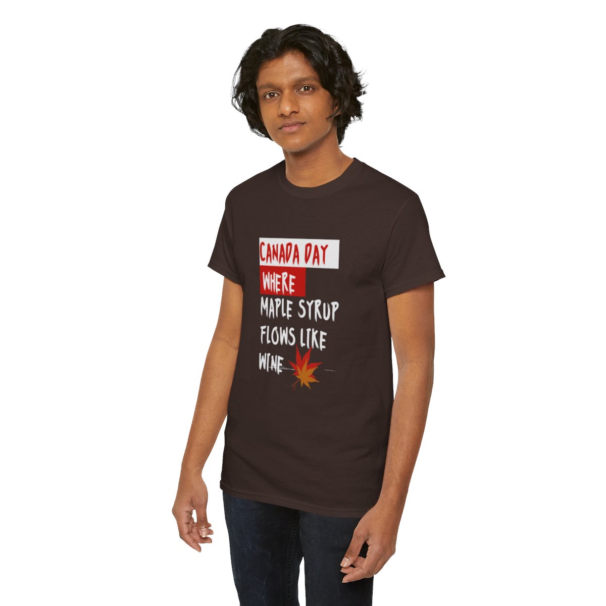 Canada Day: Where Maple Syrup Flows Like Wine: Unisex Heavy Cotton Tee - Image 100