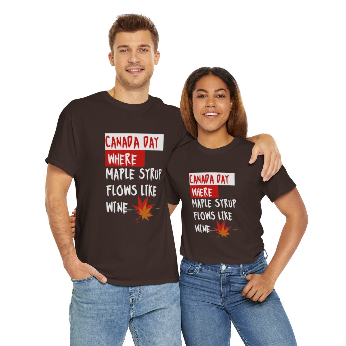 Canada Day: Where Maple Syrup Flows Like Wine: Unisex Heavy Cotton Tee - Image 105