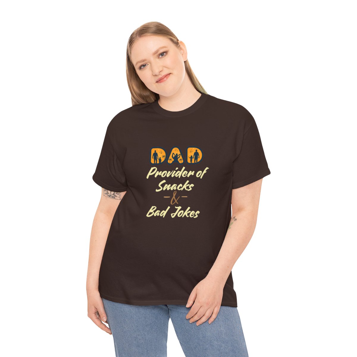Dad: Provider of Snacks & Bad Jokes: Unisex Heavy Cotton Tee - Image 66