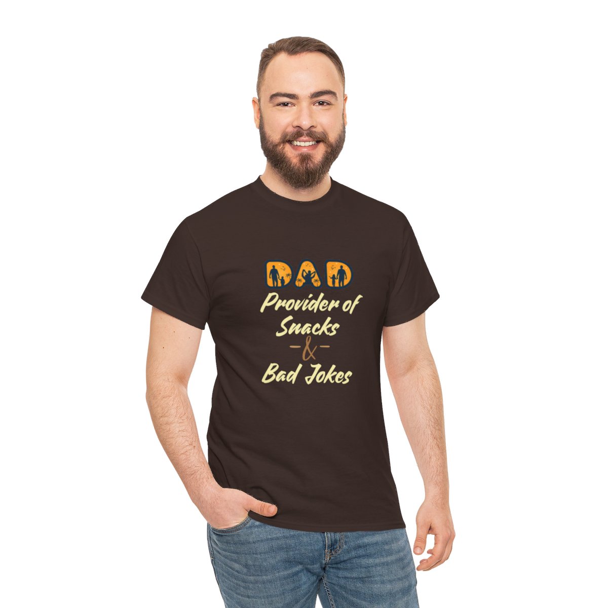 Dad: Provider of Snacks & Bad Jokes: Unisex Heavy Cotton Tee - Image 67