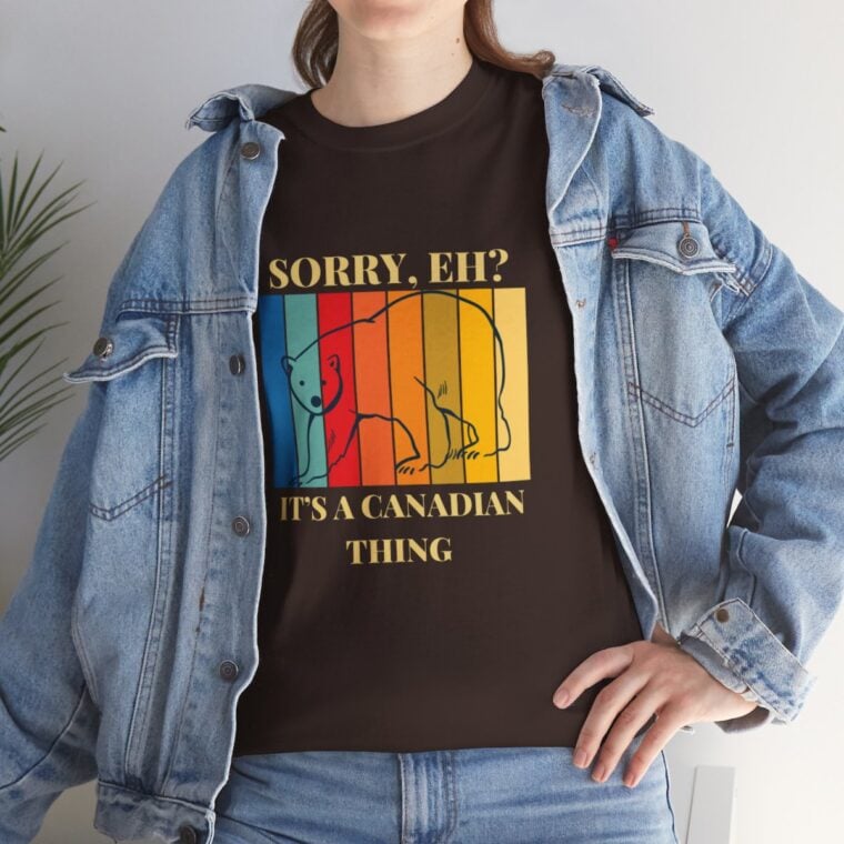 Sorry Eh? It's A Canadian Thing: Unisex Heavy Cotton Tee - Image 77