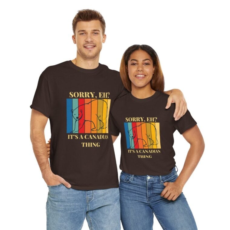 Sorry Eh? It's A Canadian Thing: Unisex Heavy Cotton Tee - Image 78