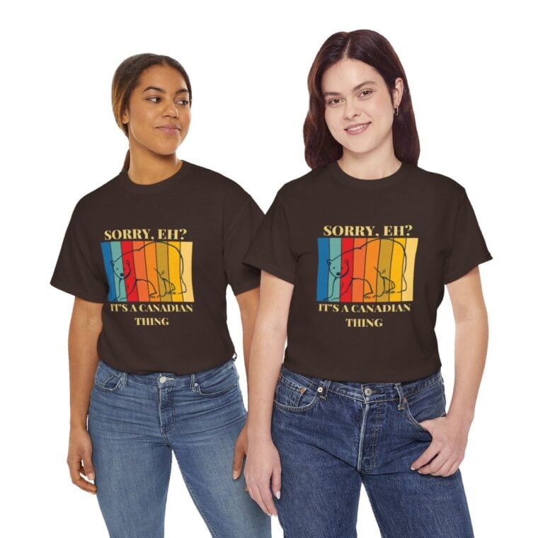 Sorry Eh? It's A Canadian Thing: Unisex Heavy Cotton Tee - Image 79