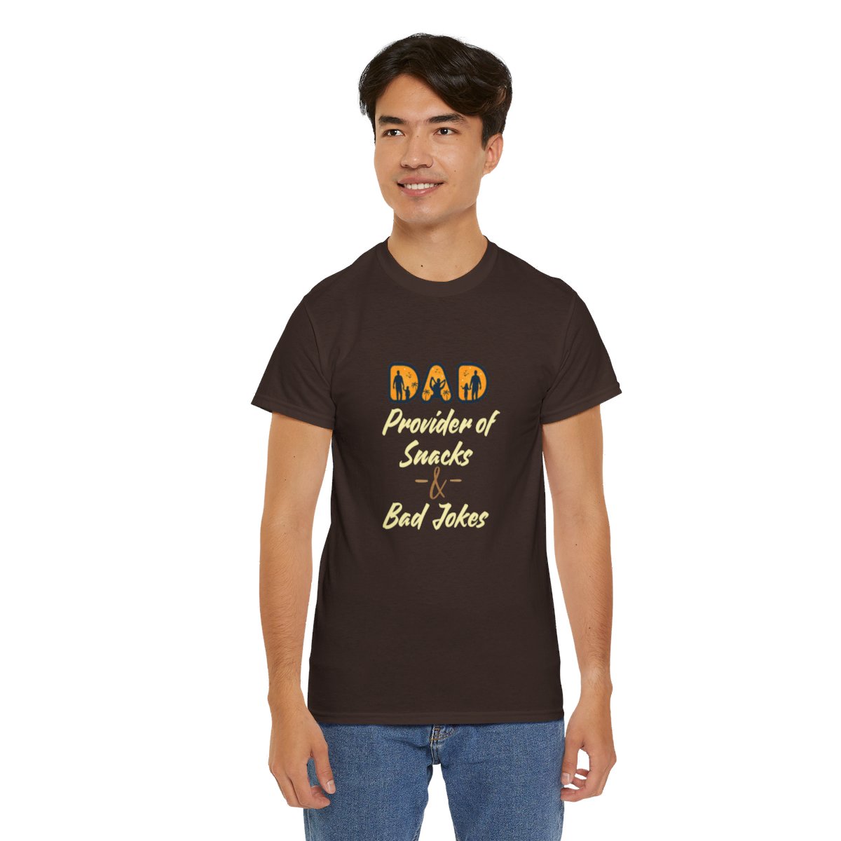 Dad: Provider of Snacks & Bad Jokes: Unisex Heavy Cotton Tee - Image 75