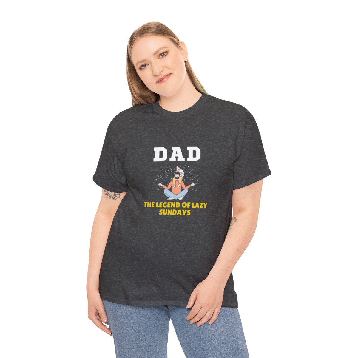 Dad: The Legend of Lazy Sundays: Unisex Heavy Cotton Tee - Image 120