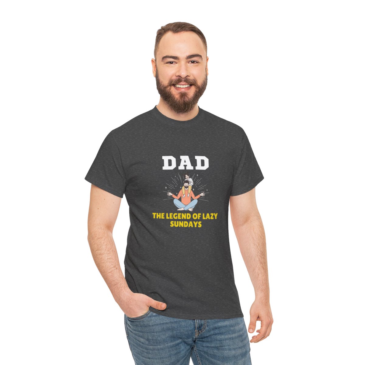 Dad: The Legend of Lazy Sundays: Unisex Heavy Cotton Tee - Image 121