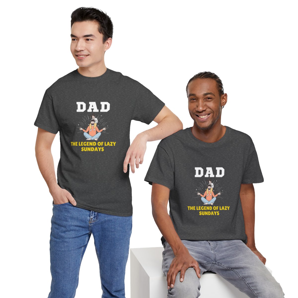Dad: The Legend of Lazy Sundays: Unisex Heavy Cotton Tee - Image 134
