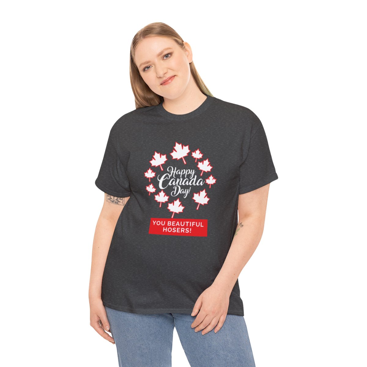 Happy Canada Day: You Beautiful Hosers: Unisex Heavy Cotton Tee - Image 93