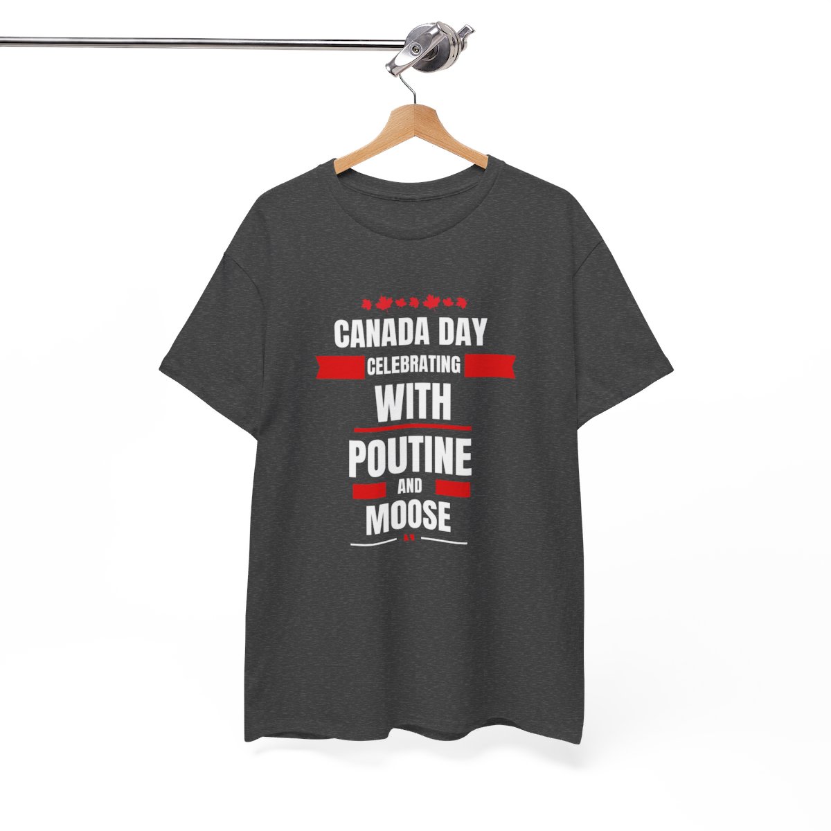 Canada Day: Celebrating With Poutine & Moose: Unisex Heavy Cotton Tee - Image 115