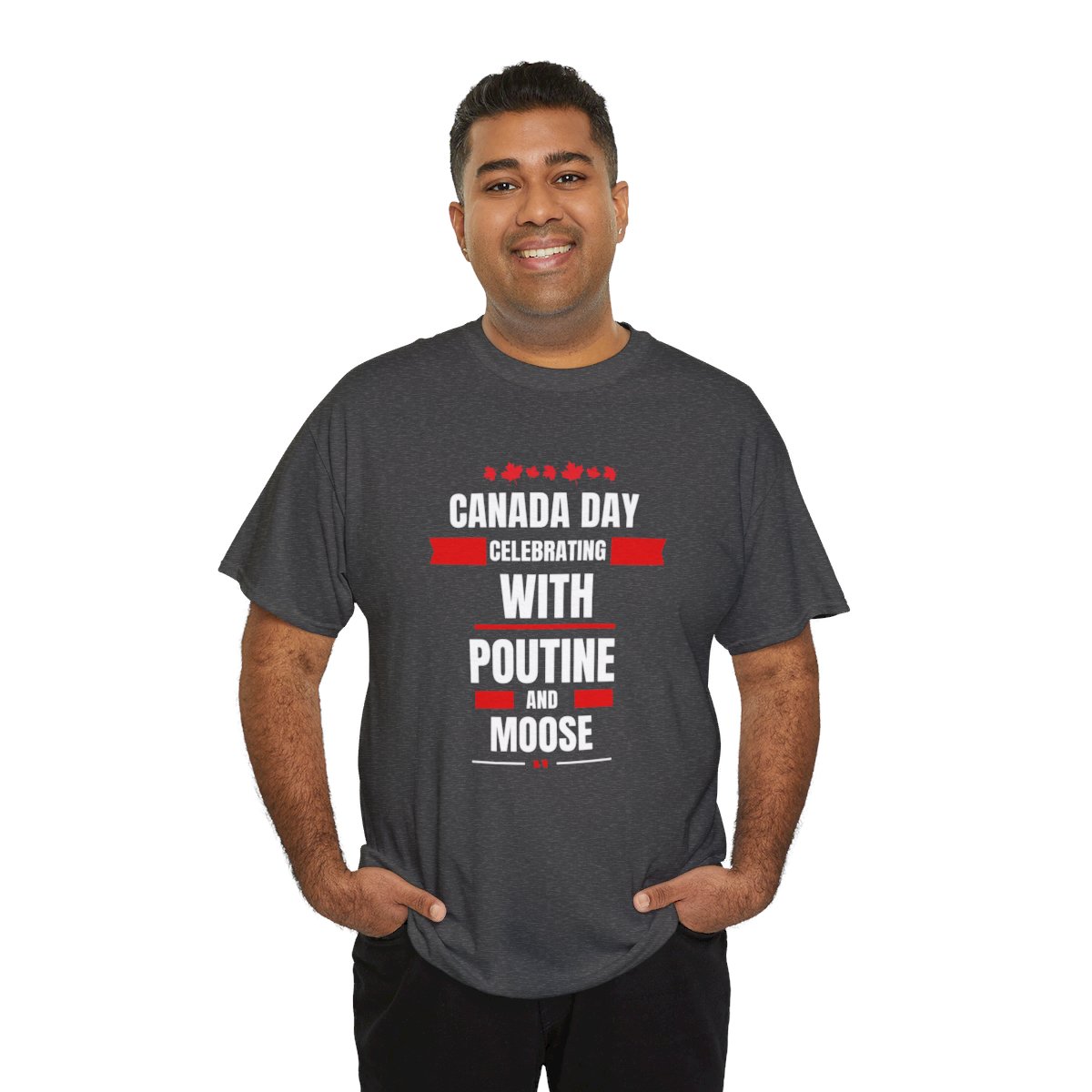 Canada Day: Celebrating With Poutine & Moose: Unisex Heavy Cotton Tee - Image 125