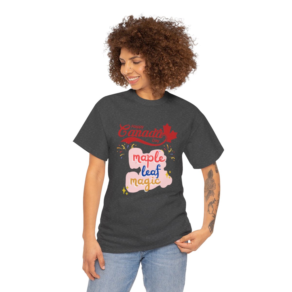 Canada Day: Maple Leaf Magic: Unisex Heavy Cotton Tee 65 Canada Day: Maple Leaf Magic: Unisex Heavy Cotton Tee - Image 65
