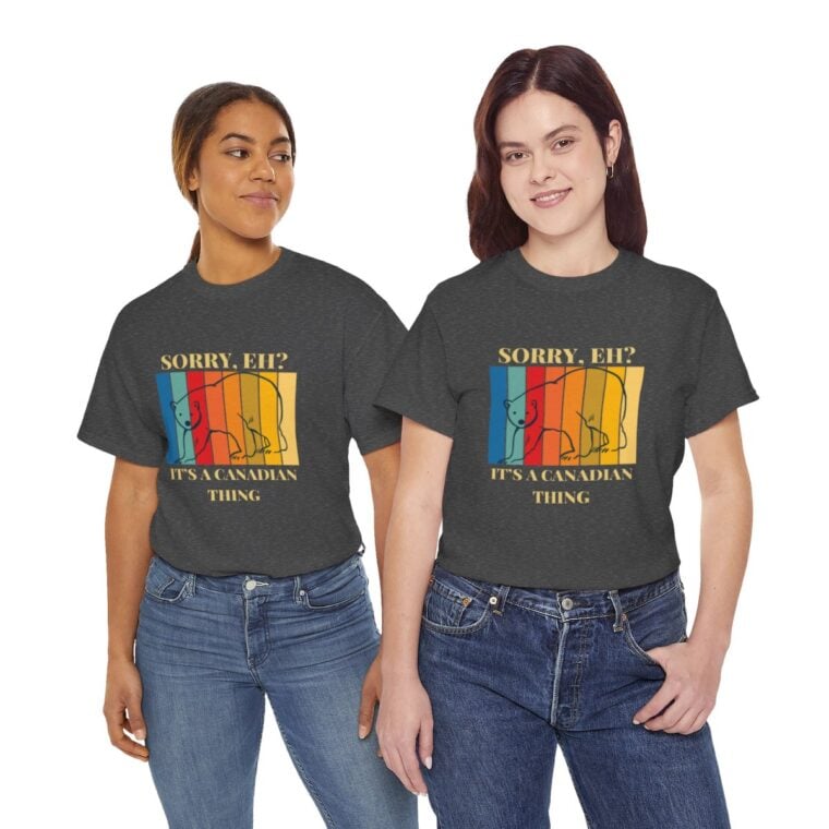 Sorry Eh? It's A Canadian Thing: Unisex Heavy Cotton Tee - Image 160