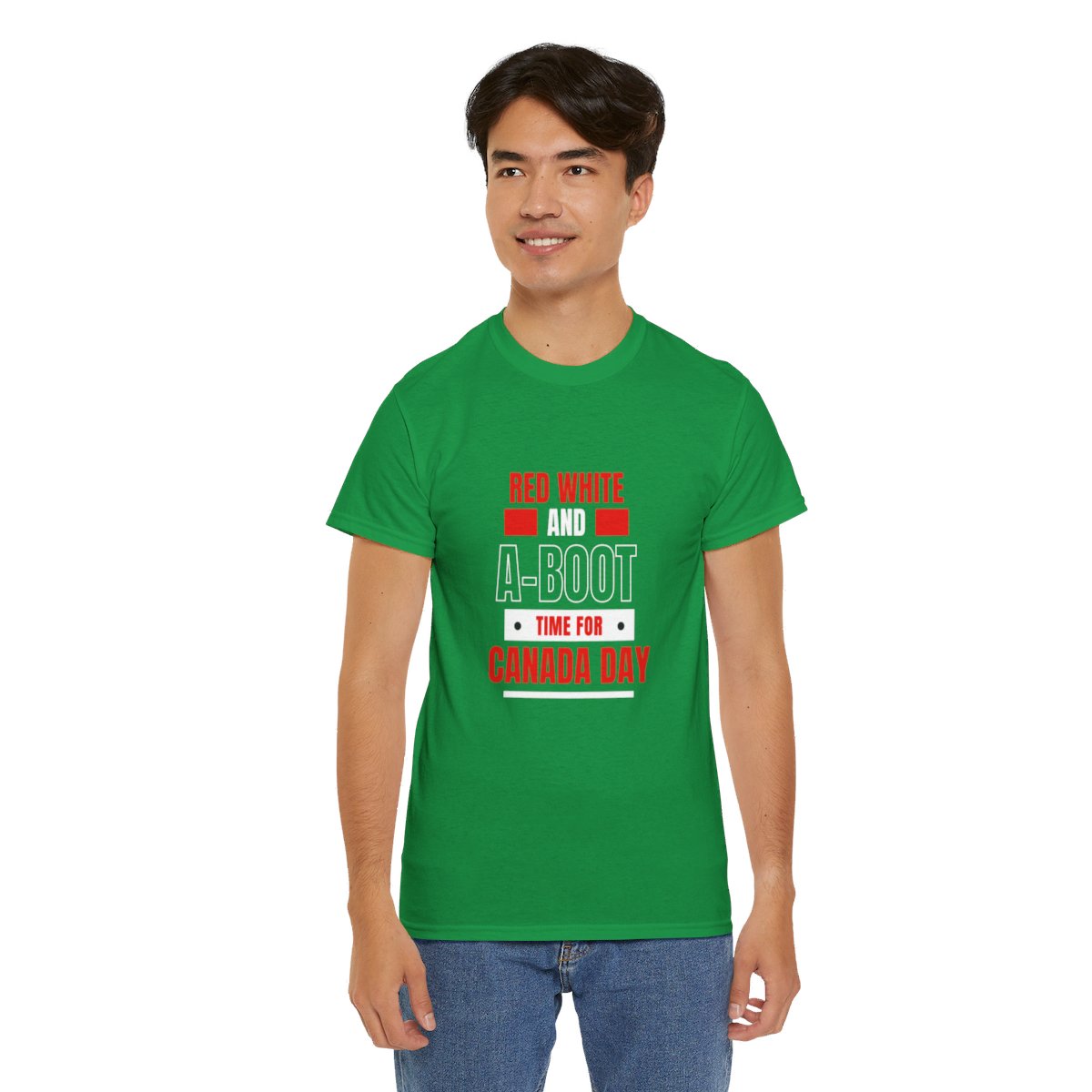 Red White And A-Boot Time for Canada Day: Unisex Heavy Cotton Tee - Image 129