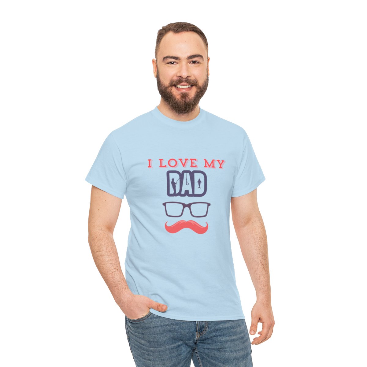 I Love My dad: Unisex Heavy Cotton Tee 121 I Love My dad: Unisex Heavy Cotton Tee - Image 121
