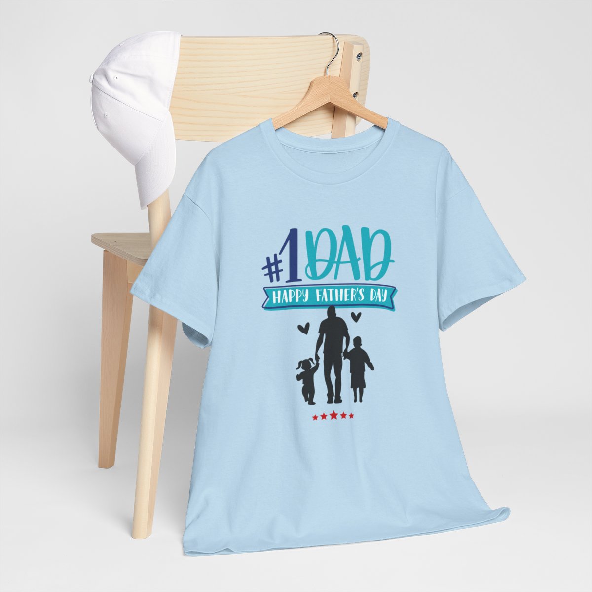 No.1 Dad, Happy Father's Day: Unisex Heavy Cotton Tee 82 No.1 Dad, Happy Father's Day: Unisex Heavy Cotton Tee - Image 82
