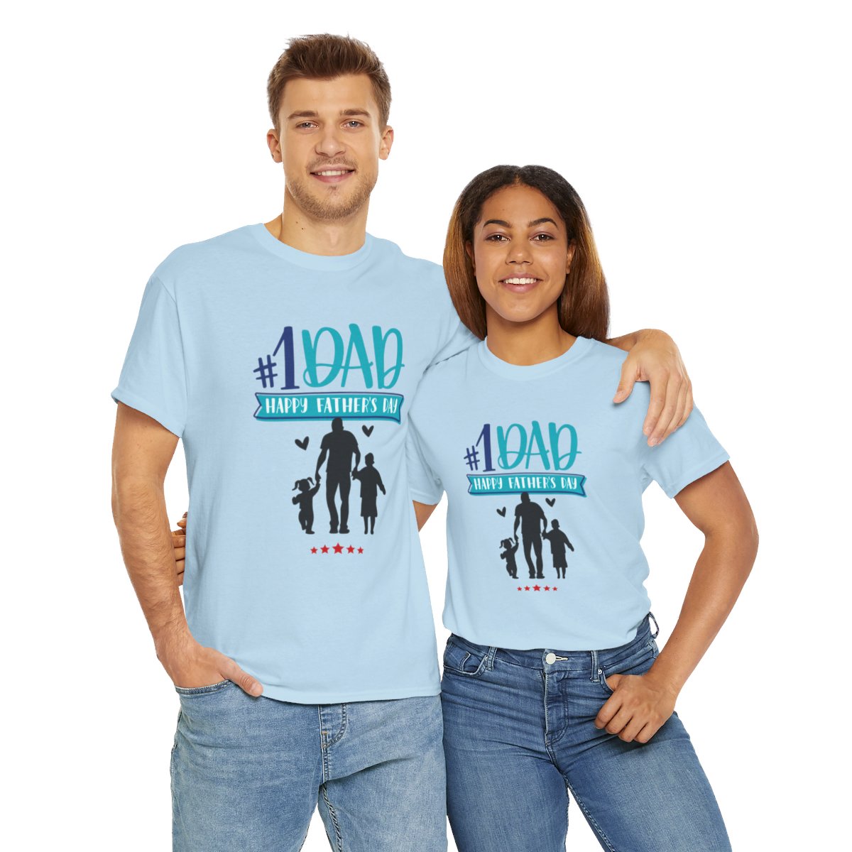 No.1 Dad, Happy Father's Day: Unisex Heavy Cotton Tee 105 No.1 Dad, Happy Father's Day: Unisex Heavy Cotton Tee - Image 105