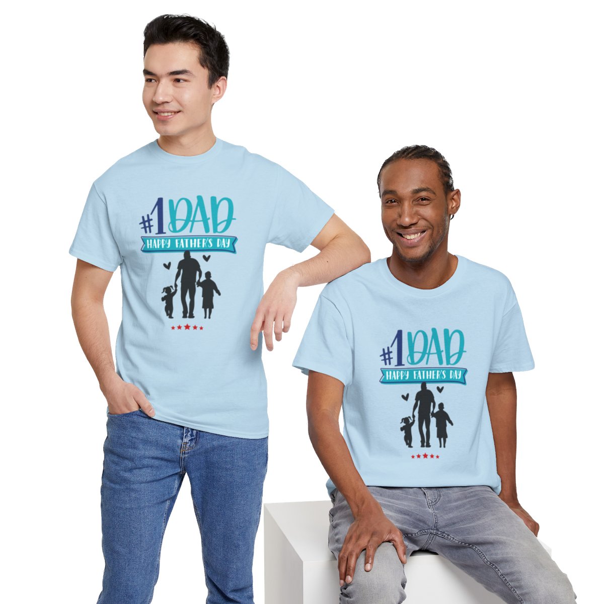 No.1 Dad, Happy Father's Day: Unisex Heavy Cotton Tee 107 No.1 Dad, Happy Father's Day: Unisex Heavy Cotton Tee - Image 107