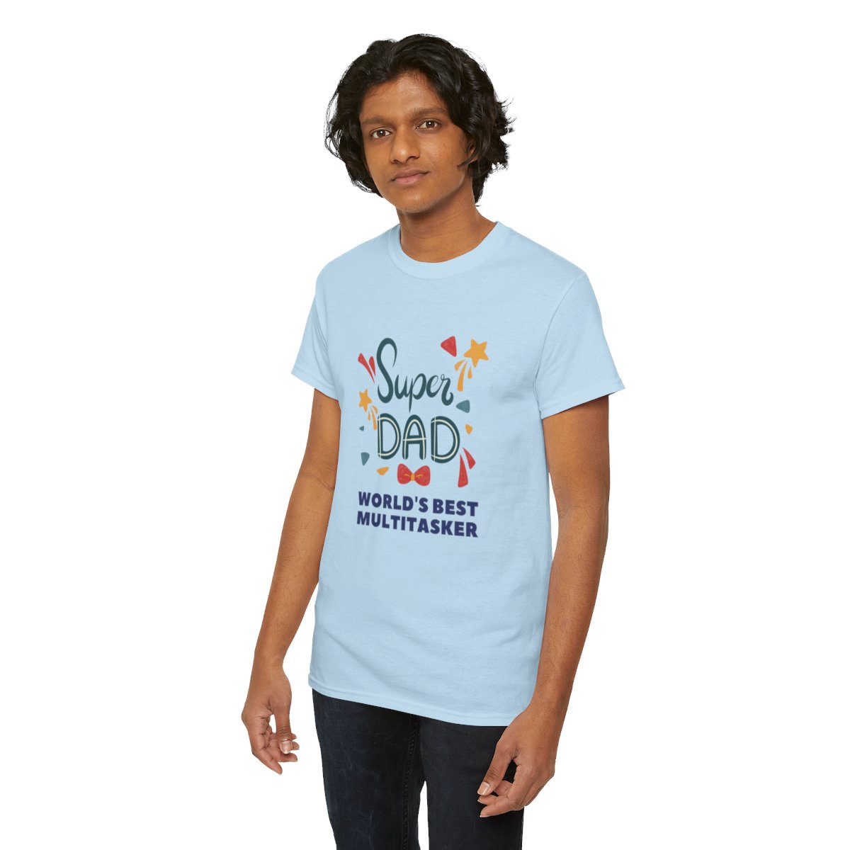 Super-dad: World's Best Multitasker: Unisex Heavy Cotton Tee - Image 154