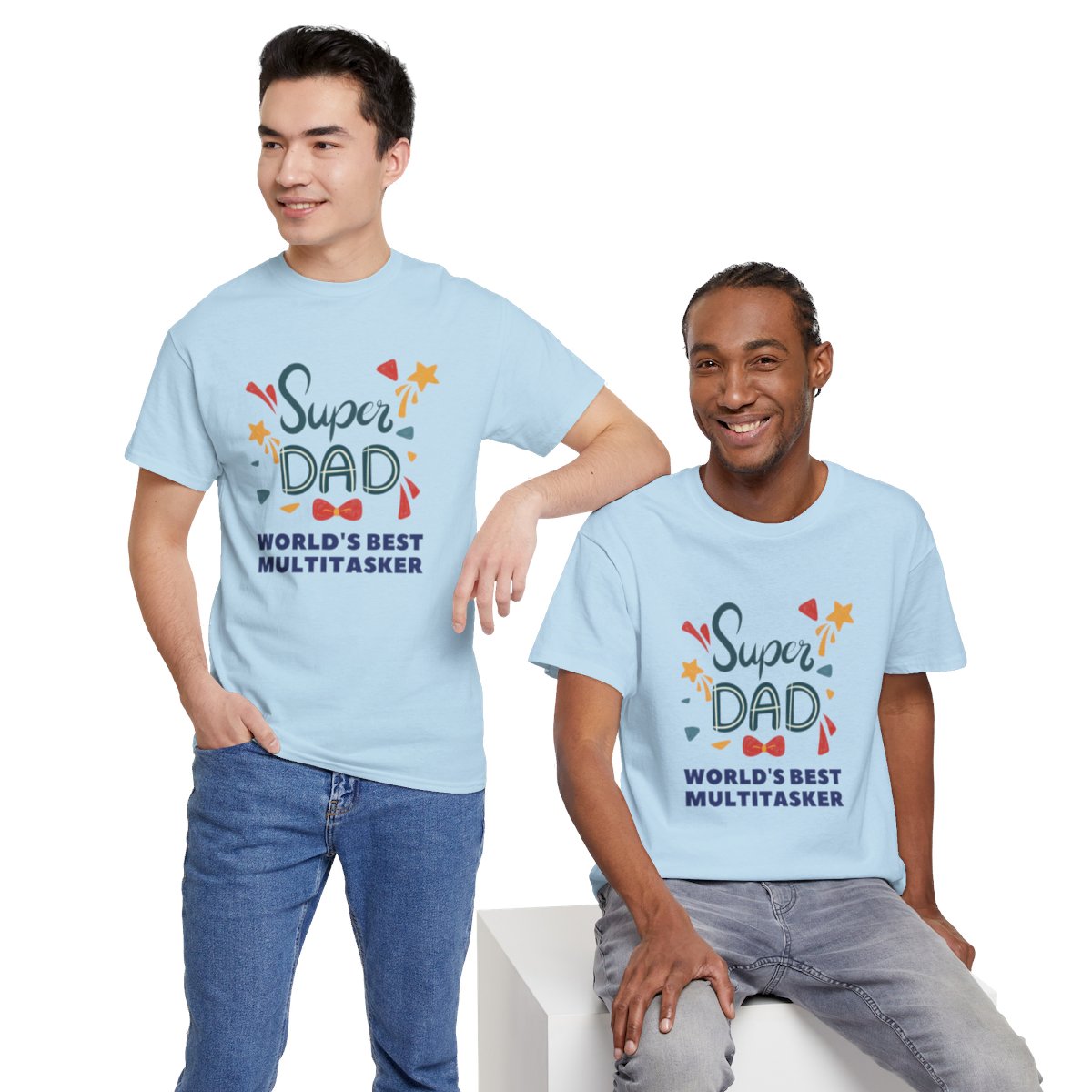 Super-dad: World's Best Multitasker: Unisex Heavy Cotton Tee - Image 161