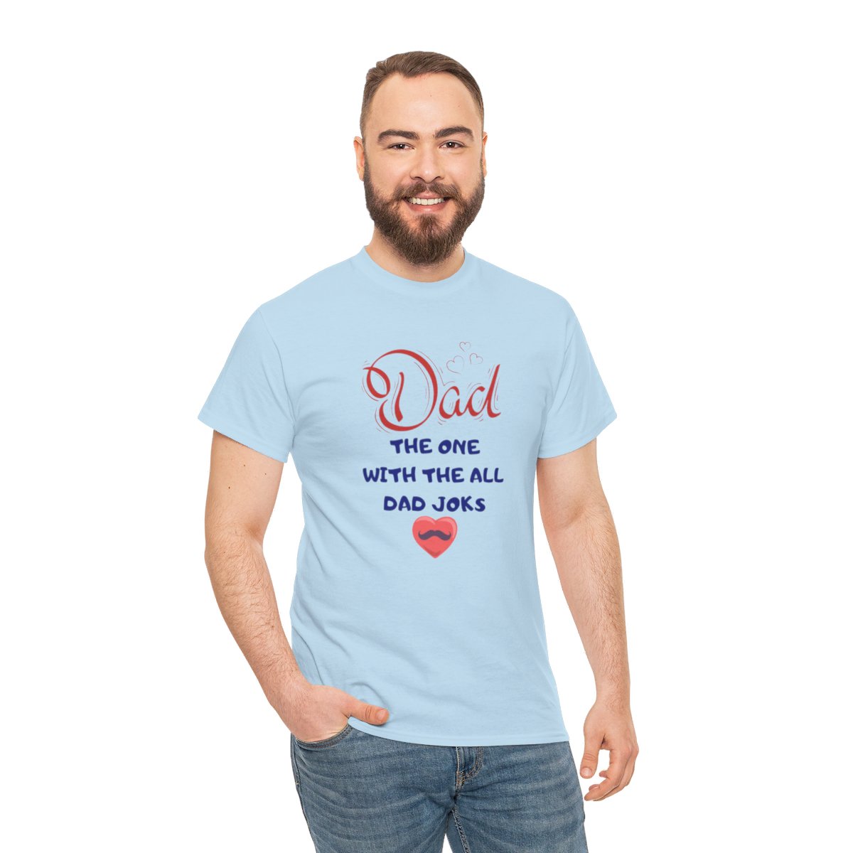 Dad: The One With The All Dad Jokes: Unisex Heavy Cotton Tee - Image 14