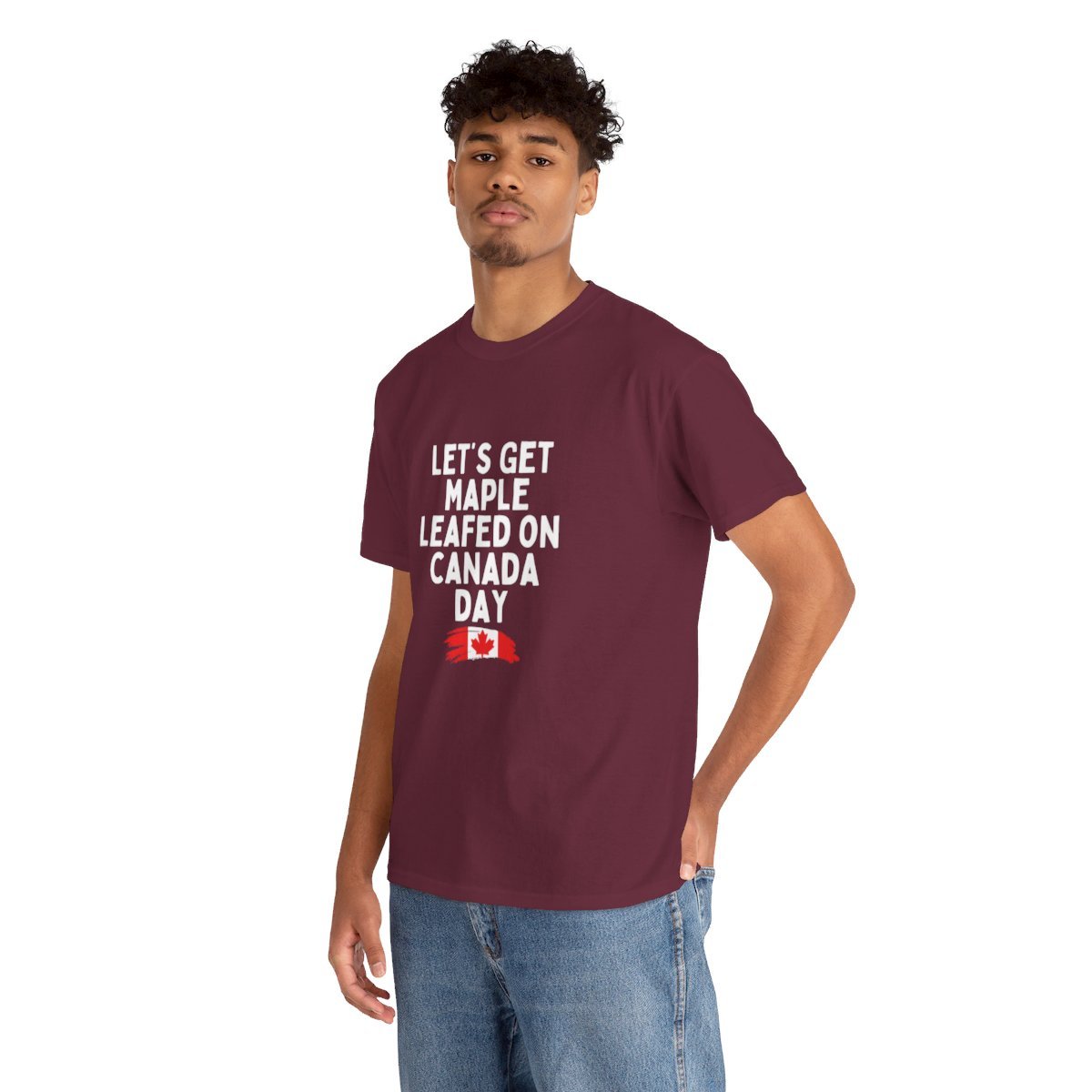 Let's Get Maple Leaf On Canada Day: Unisex Heavy Cotton Tee - Image 95