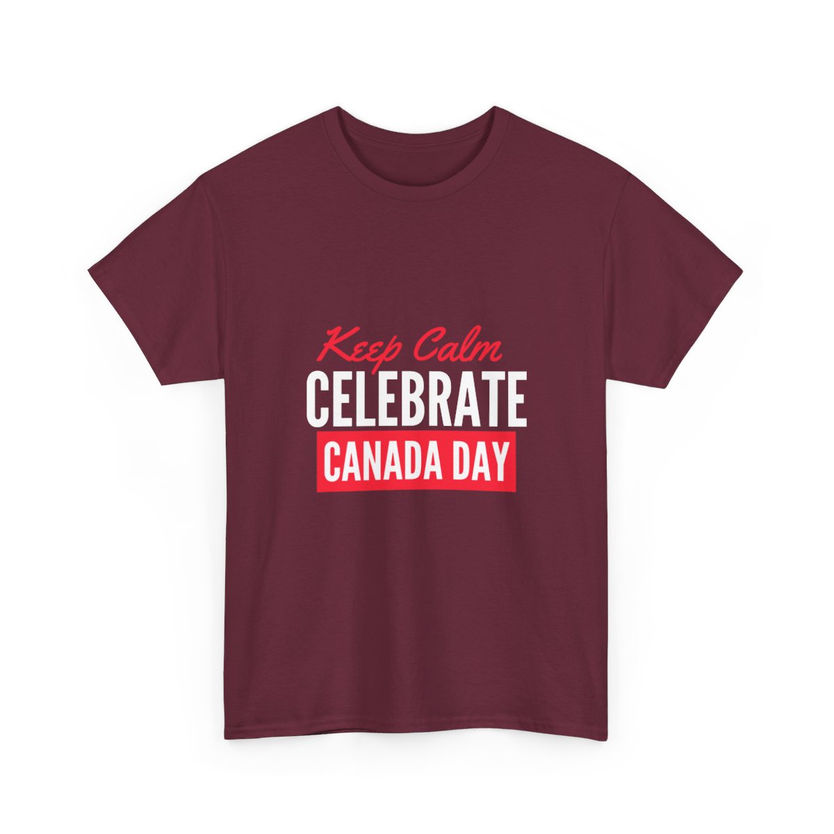 Keep Calm: Celebrate Canada Day: Unisex Heavy Cotton Tee - Image 4