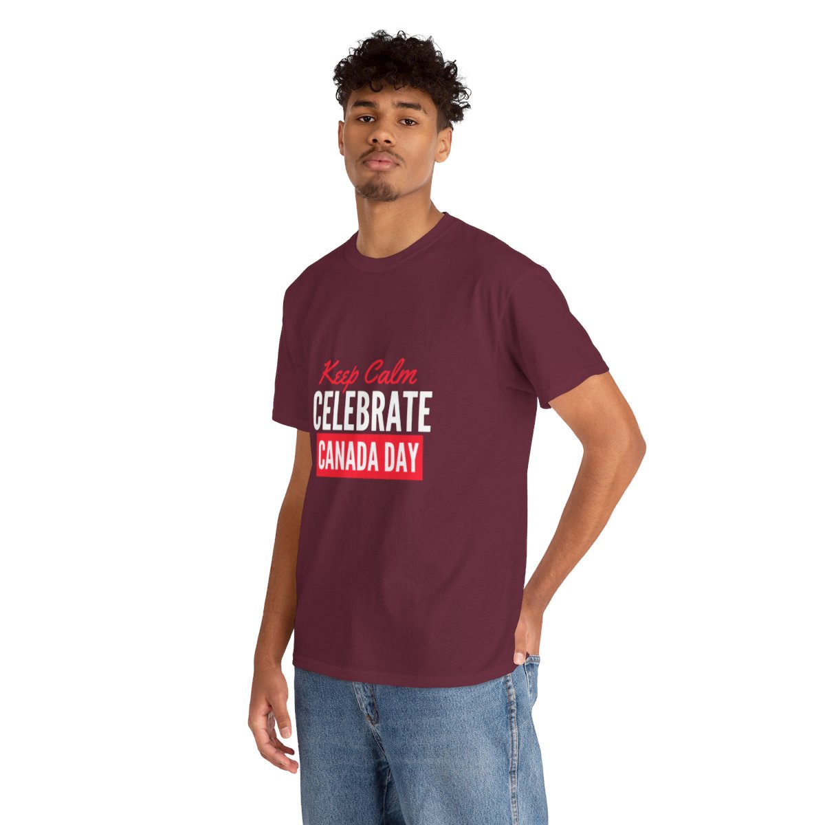 Keep Calm: Celebrate Canada Day: Unisex Heavy Cotton Tee - Image 14