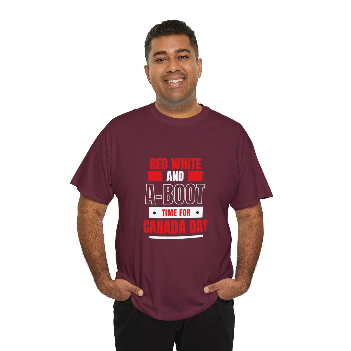 Red White And A-Boot Time for Canada Day: Unisex Heavy Cotton Tee - Image 44