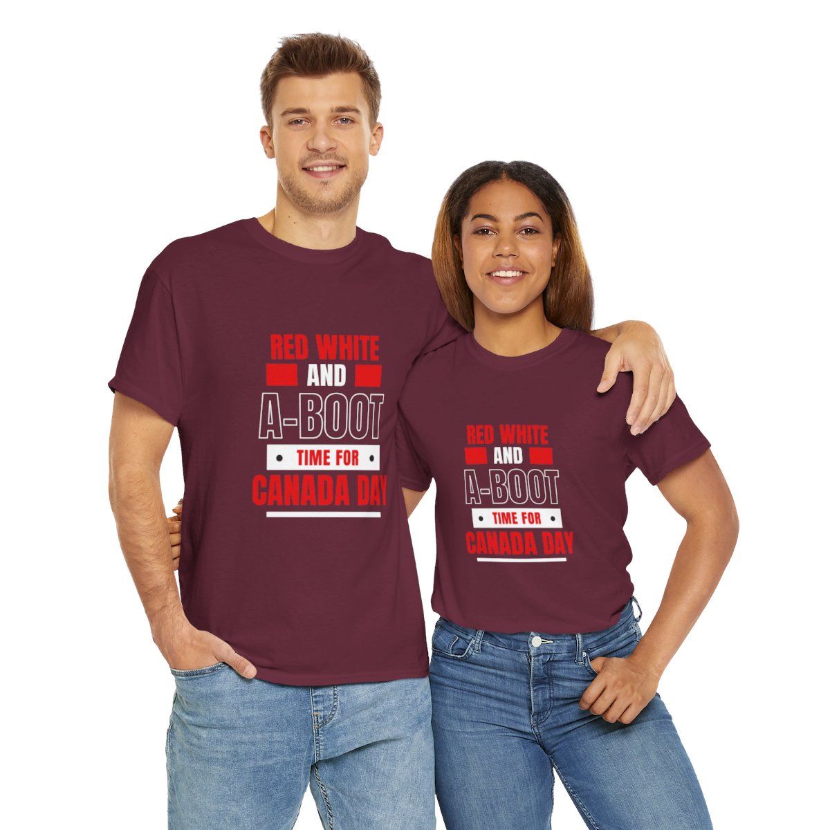 Red White And A-Boot Time for Canada Day: Unisex Heavy Cotton Tee - Image 51