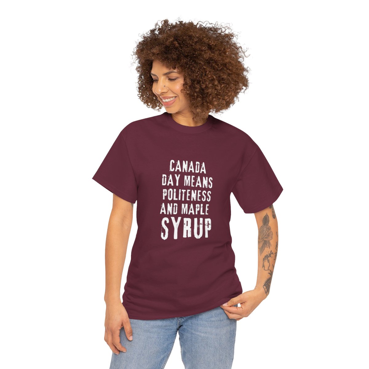 Canada Day Means Politeness & Maple Syrup: Unisex Heavy Cotton Tee 65 Canada Day Means Politeness & Maple Syrup: Unisex Heavy Cotton Tee - Image 65