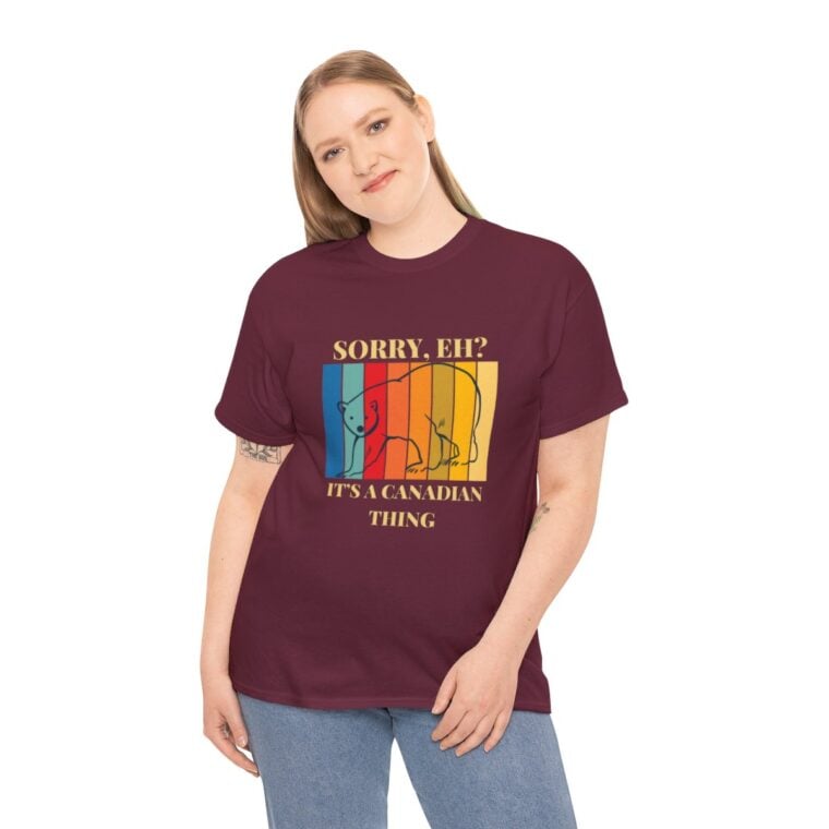 Sorry Eh? It's A Canadian Thing: Unisex Heavy Cotton Tee - Image 12