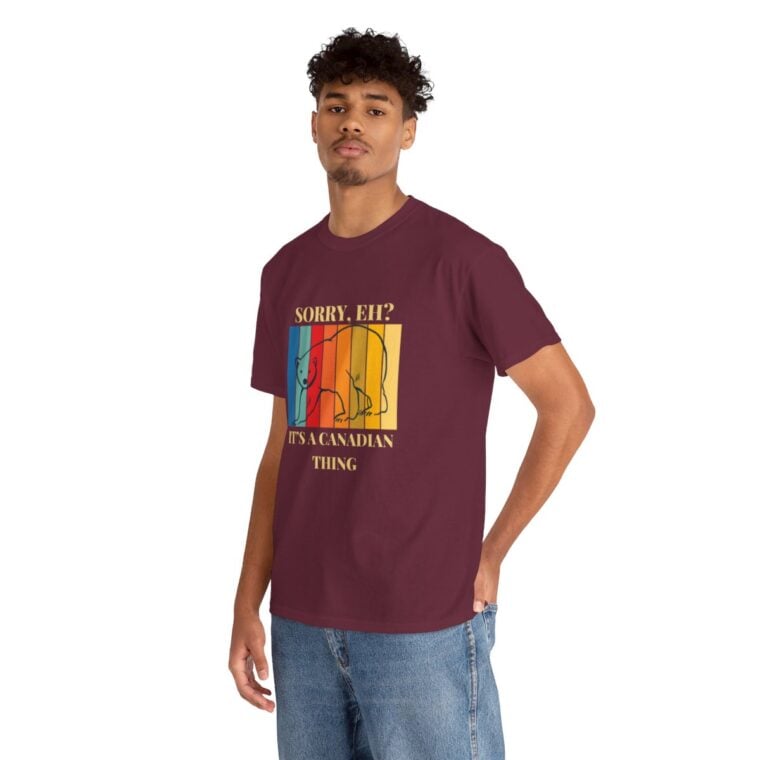 Sorry Eh? It's A Canadian Thing: Unisex Heavy Cotton Tee - Image 14
