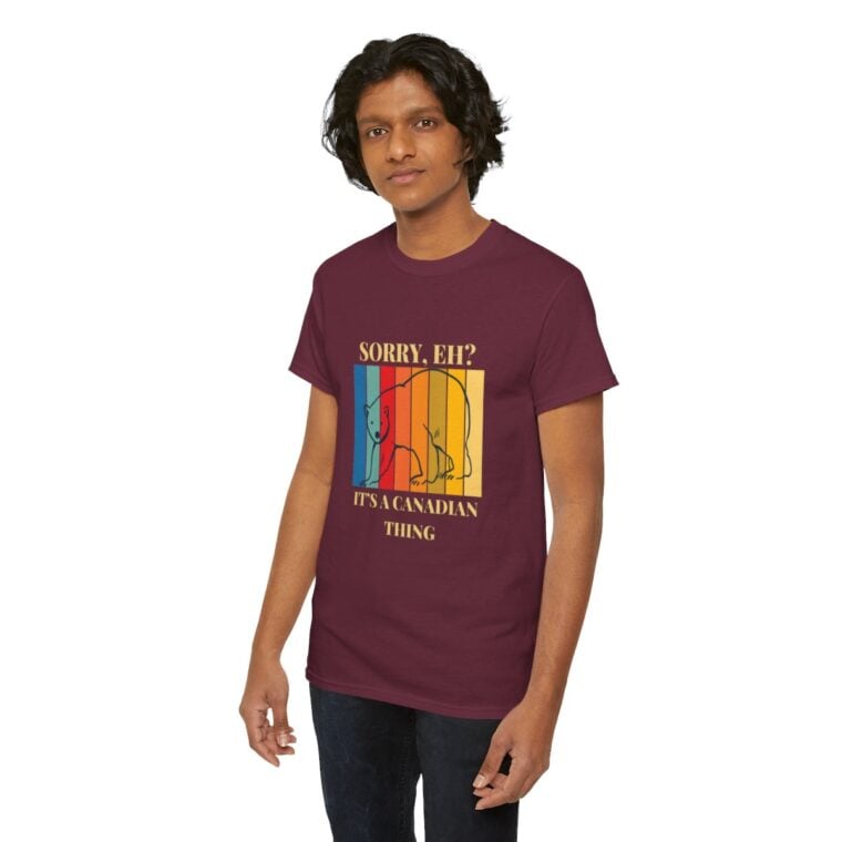 Sorry Eh? It's A Canadian Thing: Unisex Heavy Cotton Tee - Image 19