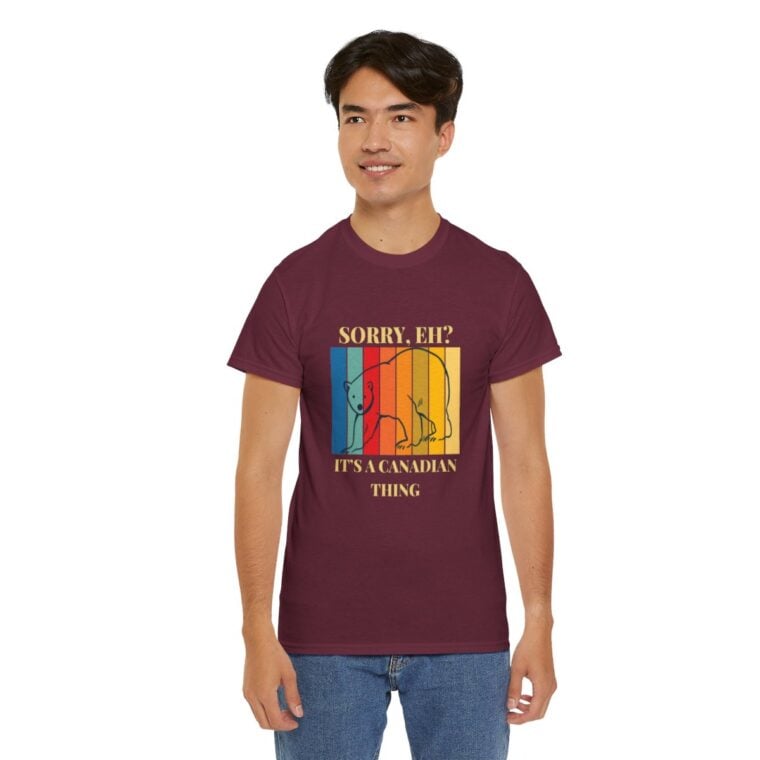 Sorry Eh? It's A Canadian Thing: Unisex Heavy Cotton Tee - Image 21