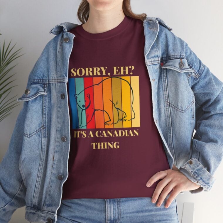 Sorry Eh? It's A Canadian Thing: Unisex Heavy Cotton Tee - Image 23