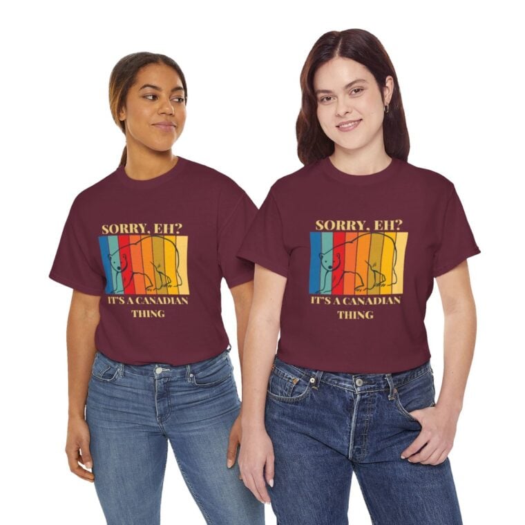 Sorry Eh? It's A Canadian Thing: Unisex Heavy Cotton Tee - Image 25